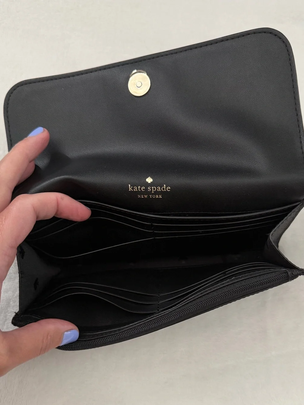 kate spade black sparkle wallet